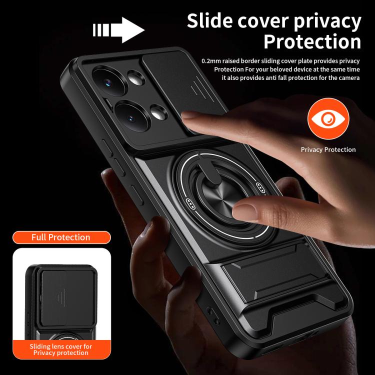 For Xiaomi Poco X8 Pro Max 5G Lens Sliding Window Multifunctional Magnetic Shockproof Phone Case