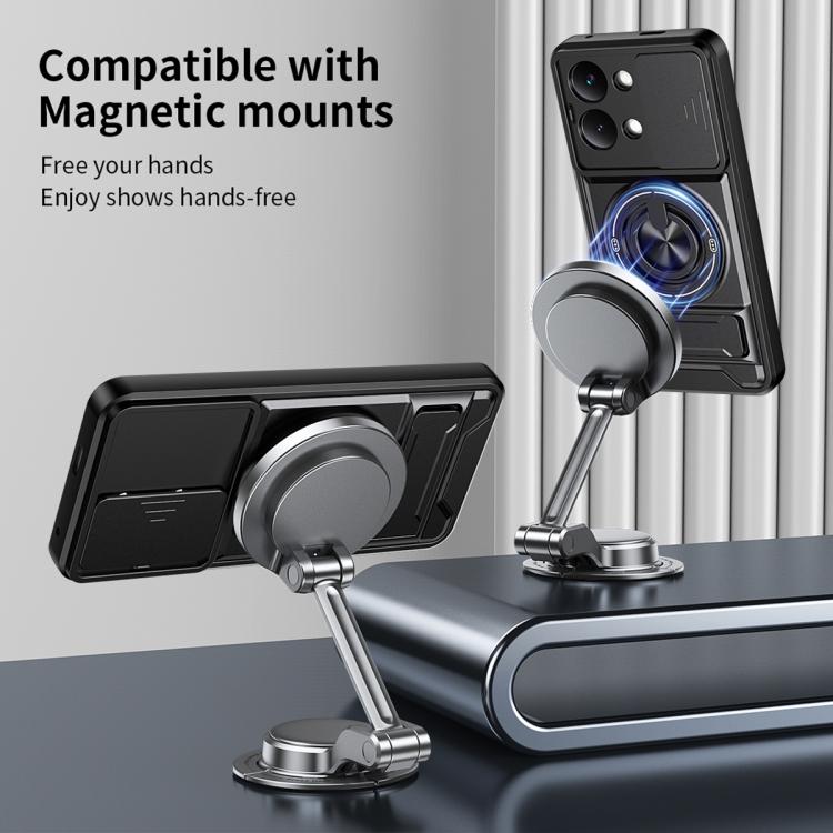 For Xiaomi Poco X8 Pro Max 5G Lens Sliding Window Multifunctional Magnetic Shockproof Phone Case
