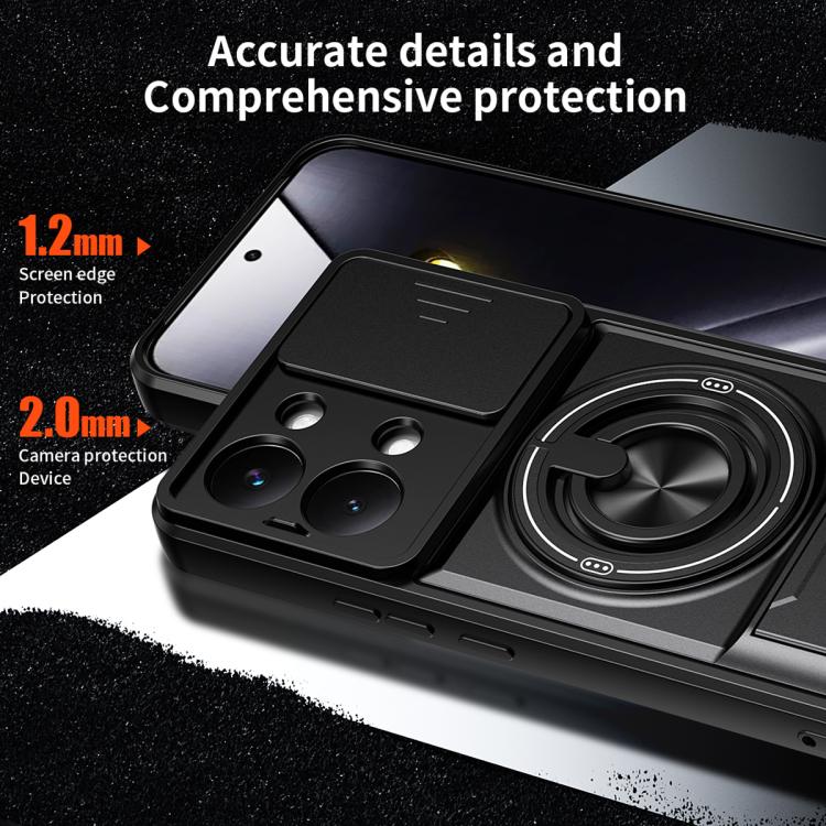 For Xiaomi Poco X8 Pro Max 5G Lens Sliding Window Multifunctional Magnetic Shockproof Phone Case