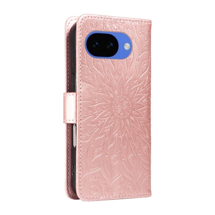 For Google Pixel 10a Embossed Sunflower Pattern Flip Leather Phone Case