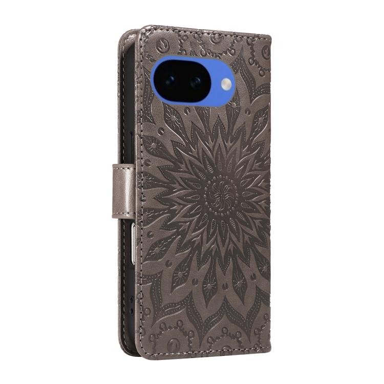 For Google Pixel 10a Embossed Sunflower Pattern Flip Leather Phone Case