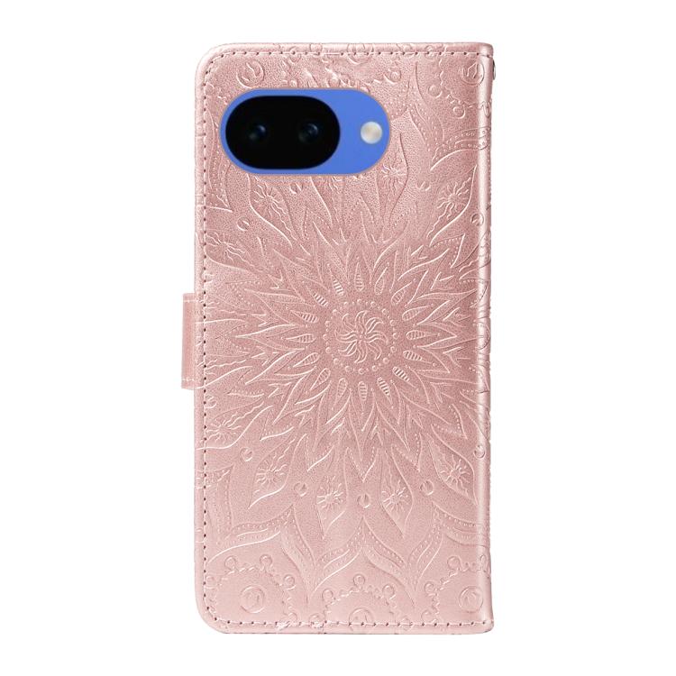 For Google Pixel 10a Embossed Sunflower Pattern Flip Leather Phone Case