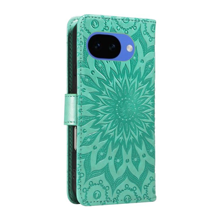 For Google Pixel 10a Embossed Sunflower Pattern Flip Leather Phone Case