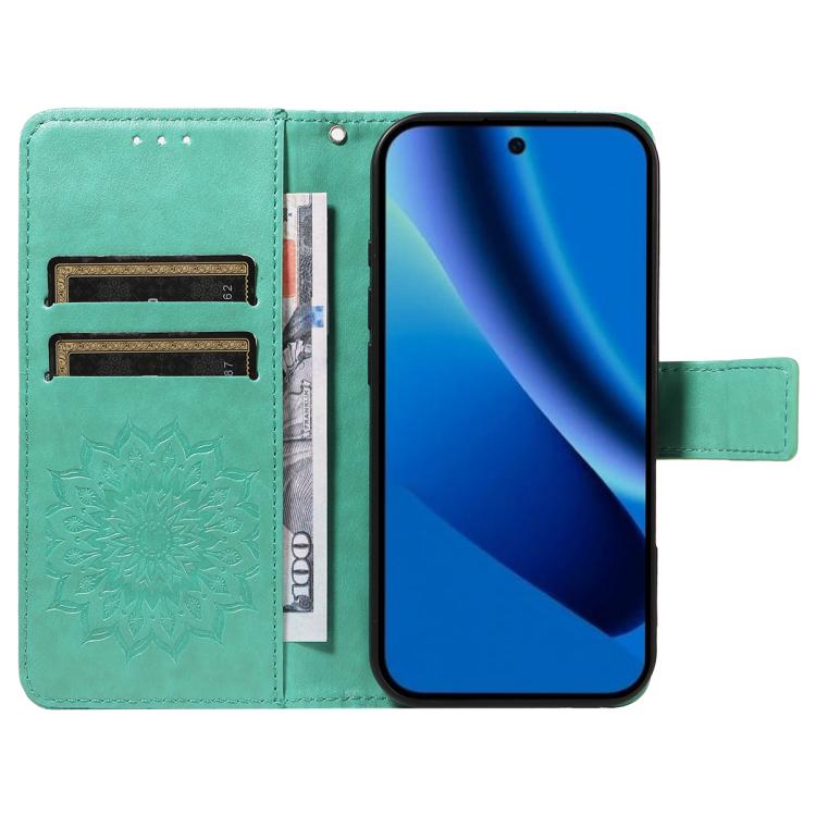 For Google Pixel 10a Embossed Sunflower Pattern Flip Leather Phone Case