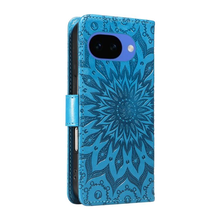 For Google Pixel 10a Embossed Sunflower Pattern Flip Leather Phone Case