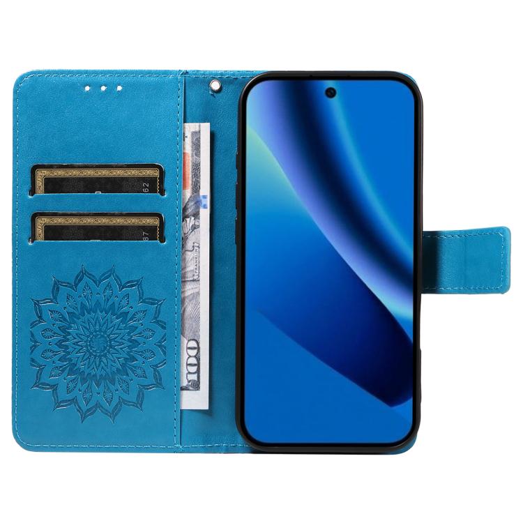 For Google Pixel 10a Embossed Sunflower Pattern Flip Leather Phone Case