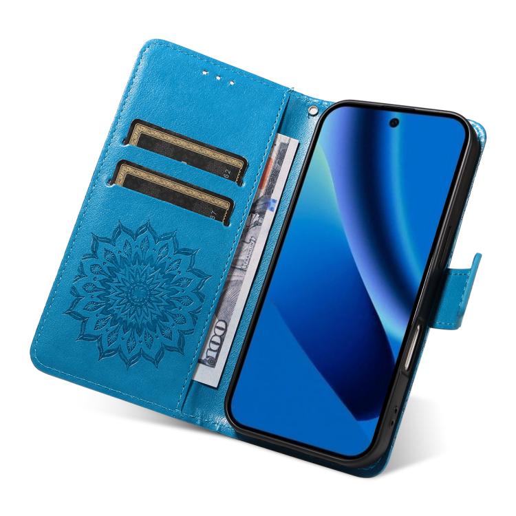 For Google Pixel 10a Embossed Sunflower Pattern Flip Leather Phone Case