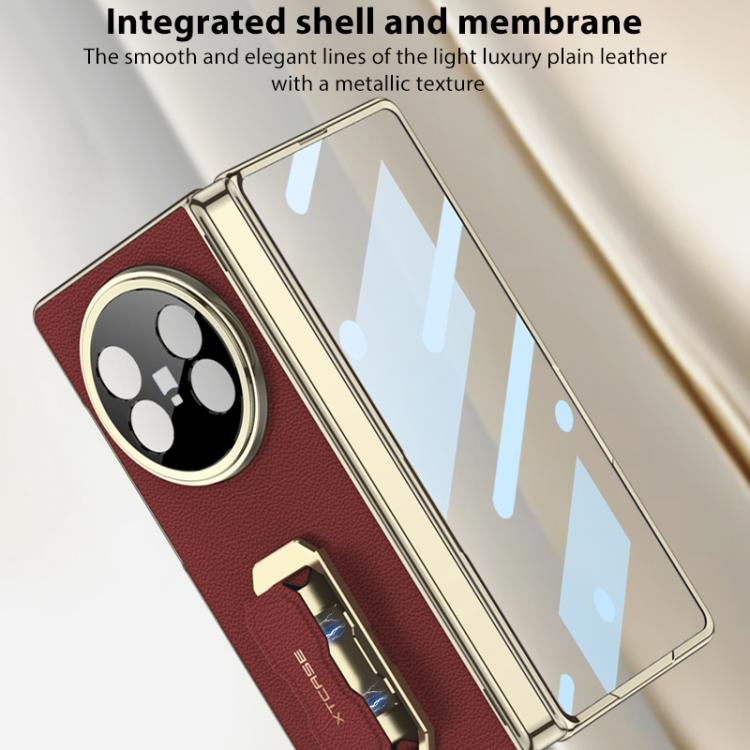 For vivo X Fold5 GKK Magnetic Folding Hinge Leather Phone Case with Wristband & Rotating Holder