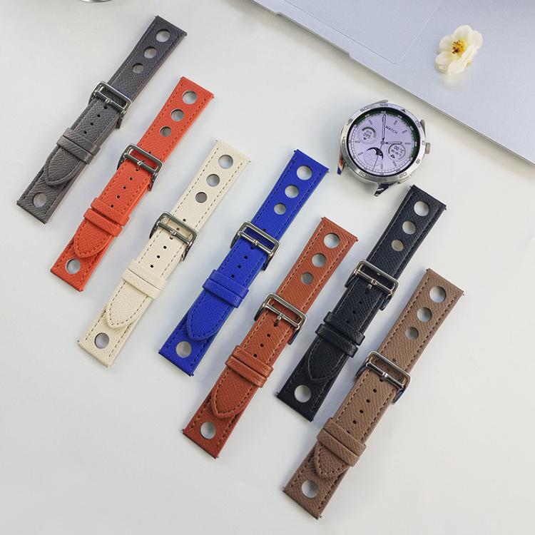 20mm xDfind Flat-head Hole Palm Texture Vegan Leather Watch Band