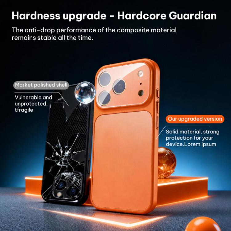 For iPhone 17 Pro Max Frosted Acrylic Hybrid TPU Phone Case with Lens Film