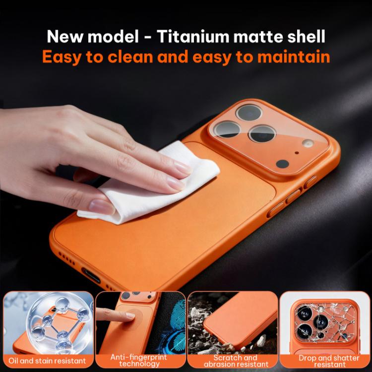 For iPhone 17 Pro Frosted Acrylic Hybrid TPU Phone Case with Lens Film
