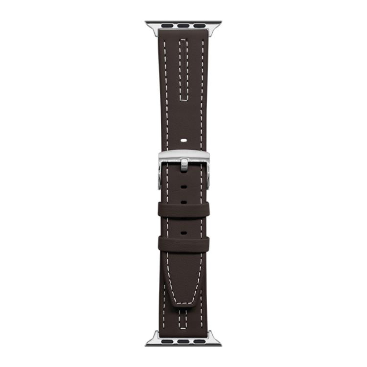 For Apple Watch 42 / 44 / 45 / 46 / 49mm xDfind Composite Cowhide Texture Vegan Leather Watch Band