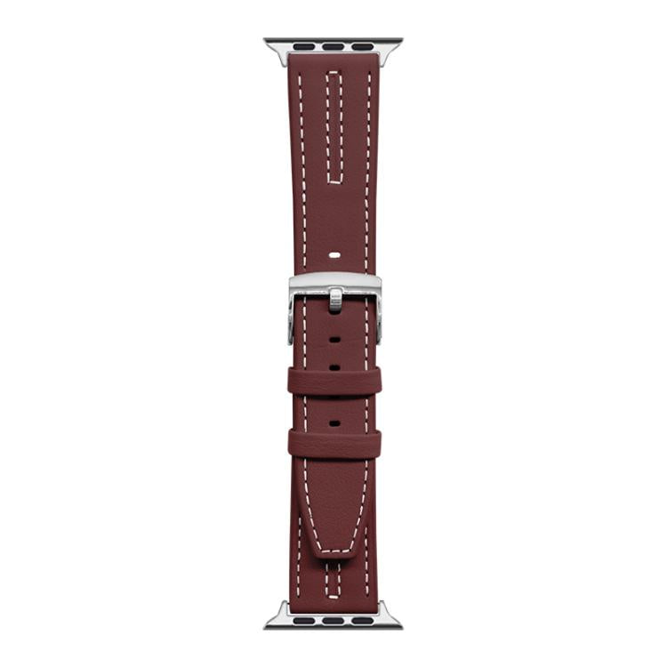 For Apple Watch 42 / 44 / 45 / 46 / 49mm xDfind Composite Cowhide Texture Vegan Leather Watch Band
