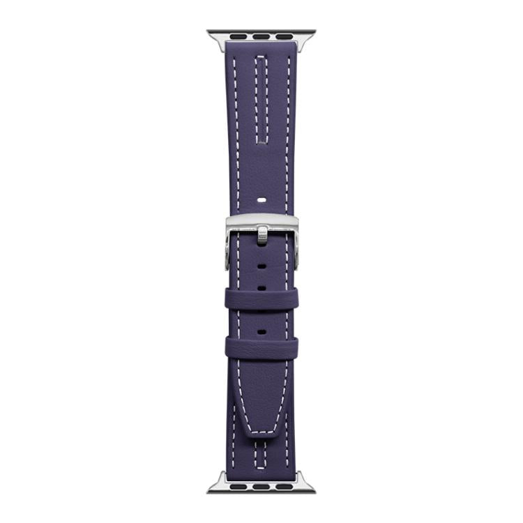 For Apple Watch 42 / 44 / 45 / 46 / 49mm xDfind Composite Cowhide Texture Vegan Leather Watch Band