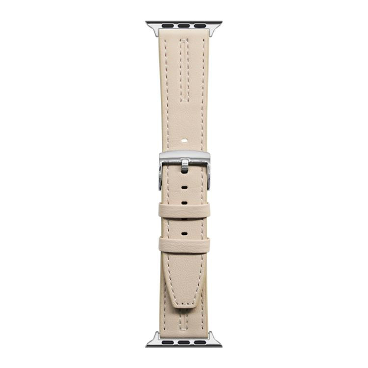 For Apple Watch 42 / 44 / 45 / 46 / 49mm xDfind Composite Cowhide Texture Vegan Leather Watch Band