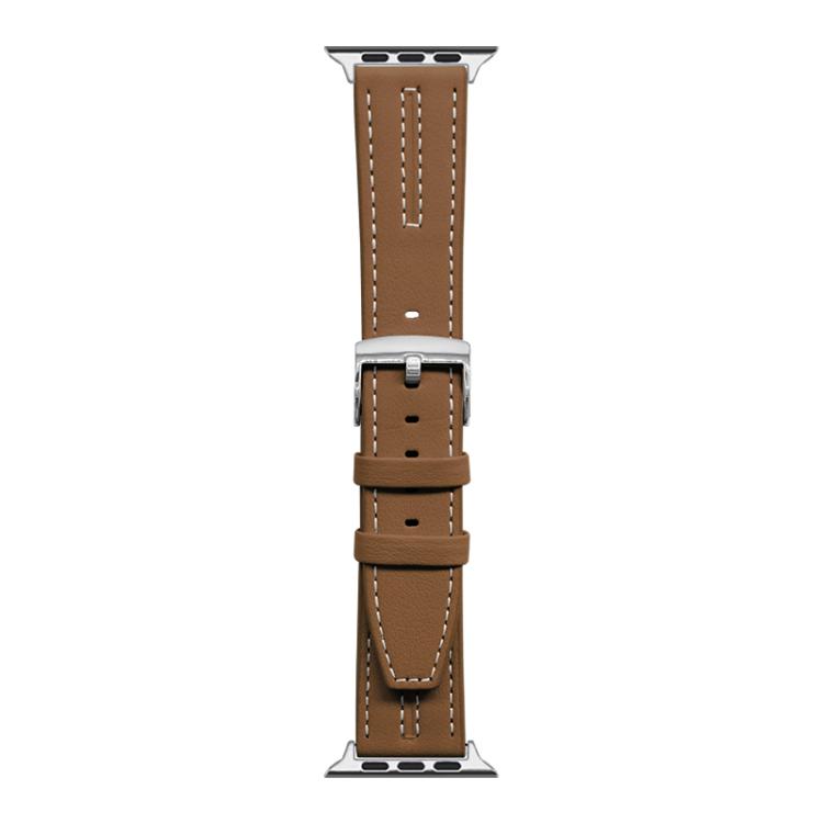 For Apple Watch 42 / 44 / 45 / 46 / 49mm xDfind Composite Cowhide Texture Vegan Leather Watch Band