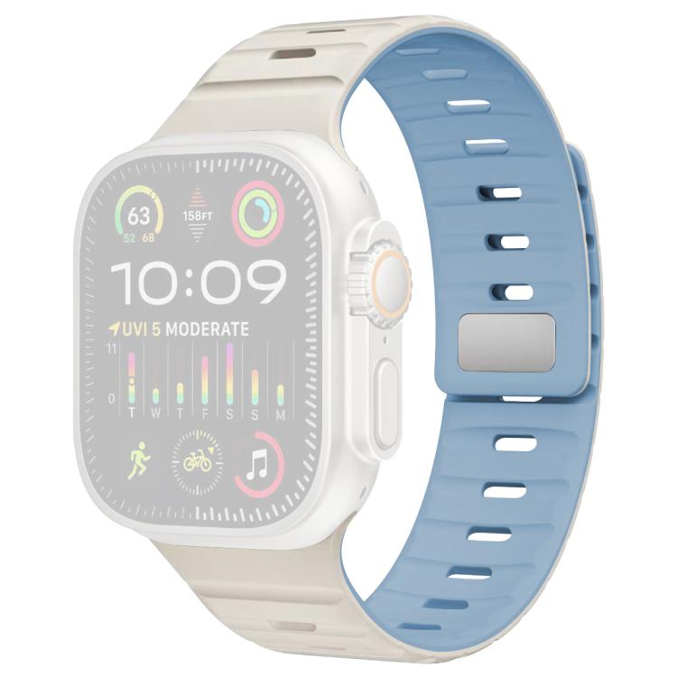For Apple Watch 42 / 44 / 45 / 46 / 49mm xDfind Magnetic Norman Buckle Silicone Watch Band