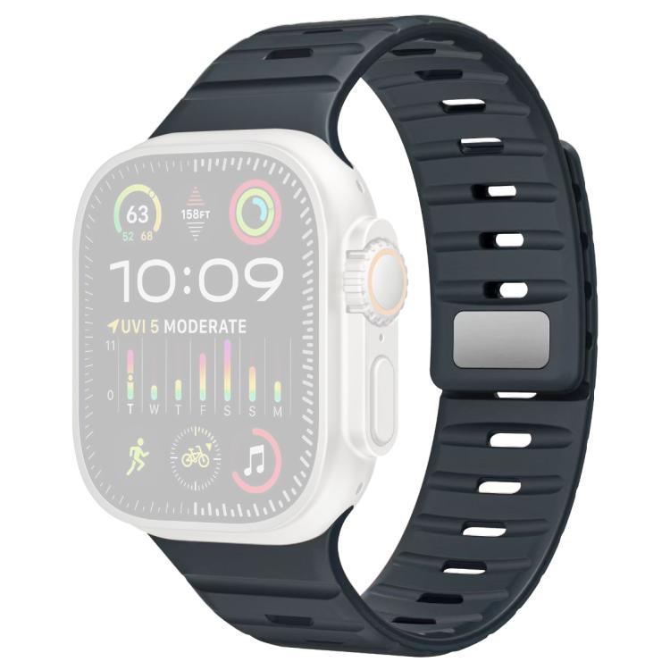 For Apple Watch 42 / 44 / 45 / 46 / 49mm xDfind Magnetic Norman Buckle Silicone Watch Band