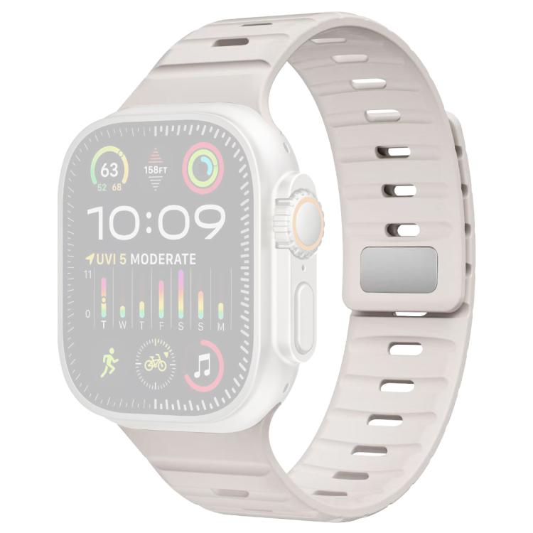 For Apple Watch 42 / 44 / 45 / 46 / 49mm xDfind Magnetic Norman Buckle Silicone Watch Band