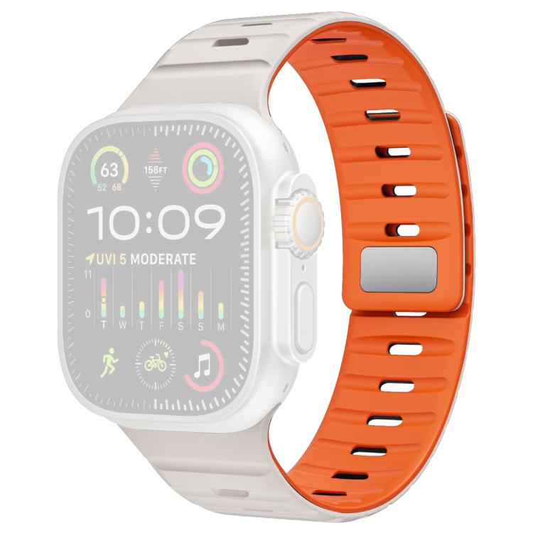 For Apple Watch 42 / 44 / 45 / 46 / 49mm xDfind Magnetic Norman Buckle Silicone Watch Band