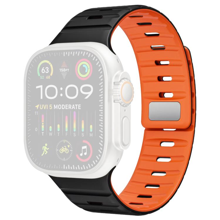 For Apple Watch 38 / 40 / 41 / S11 42mm xDfind Magnetic Norman Buckle Silicone Watch Band