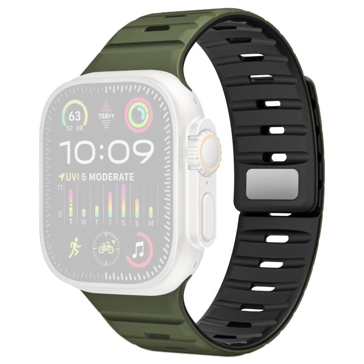 For Apple Watch 38 / 40 / 41 / S11 42mm xDfind Magnetic Norman Buckle Silicone Watch Band