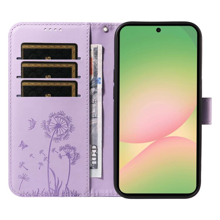 For Samsung Galaxy A57 5G Dandelion Embossed Pattern Flip Leather Phone Case