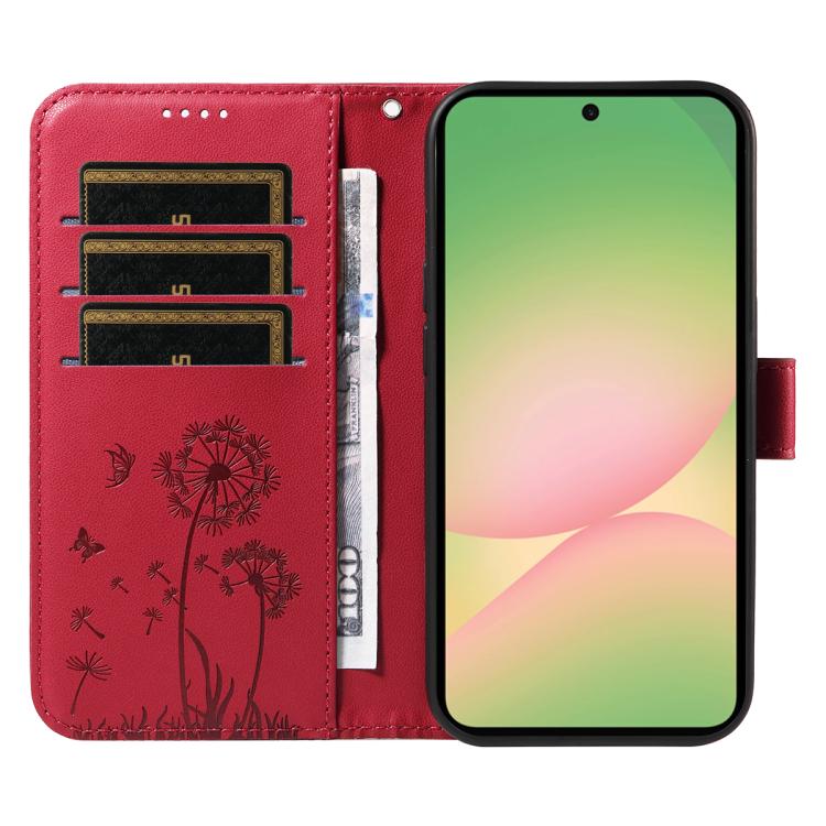 For Samsung Galaxy A57 5G Dandelion Embossed Pattern Flip Leather Phone Case