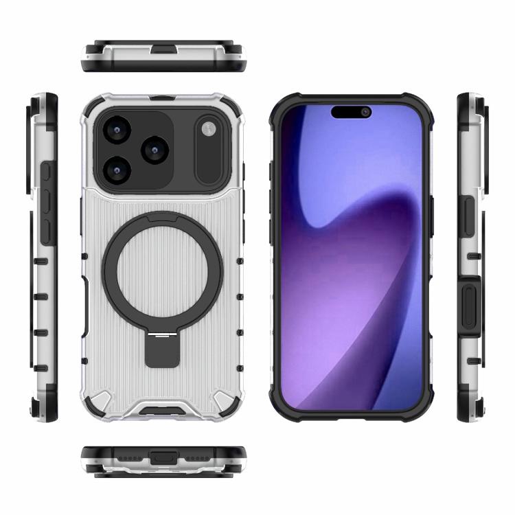 For iPhone 17 Pro Grating Holder Shockproof Phone Case