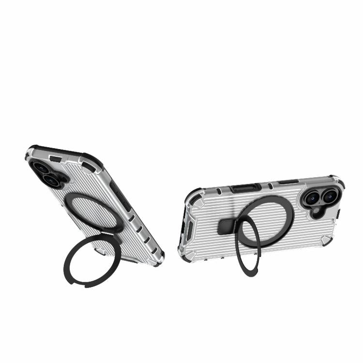 For iPhone 17 Grating Holder Shockproof Phone Case