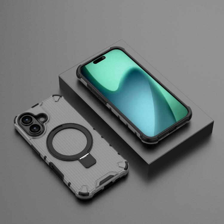 For iPhone 17 Grating Holder Shockproof Phone Case