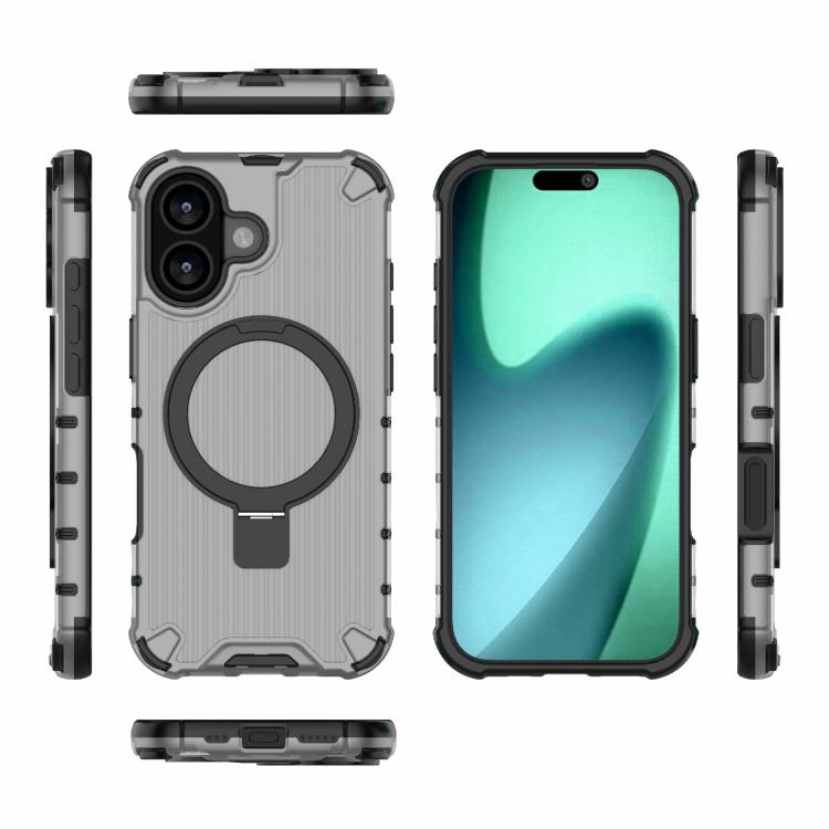 For iPhone 17 Grating Holder Shockproof Phone Case