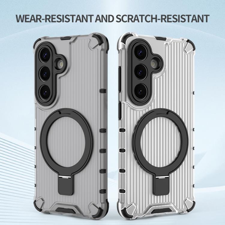 For Samsung Galaxy S26+ 5G Grating Holder Shockproof Phone Case