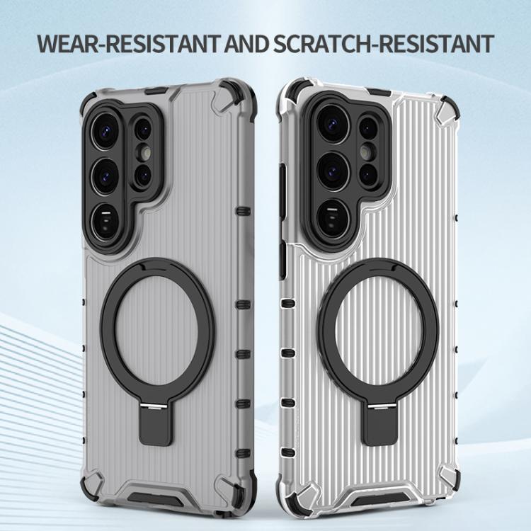 For Samsung Galaxy S26 Ultra 5G Grating Holder Shockproof Phone Case