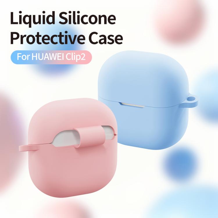 For Huawei FreeClip 2 Liquid silicone Bluetooth Earphone Case with Buckle