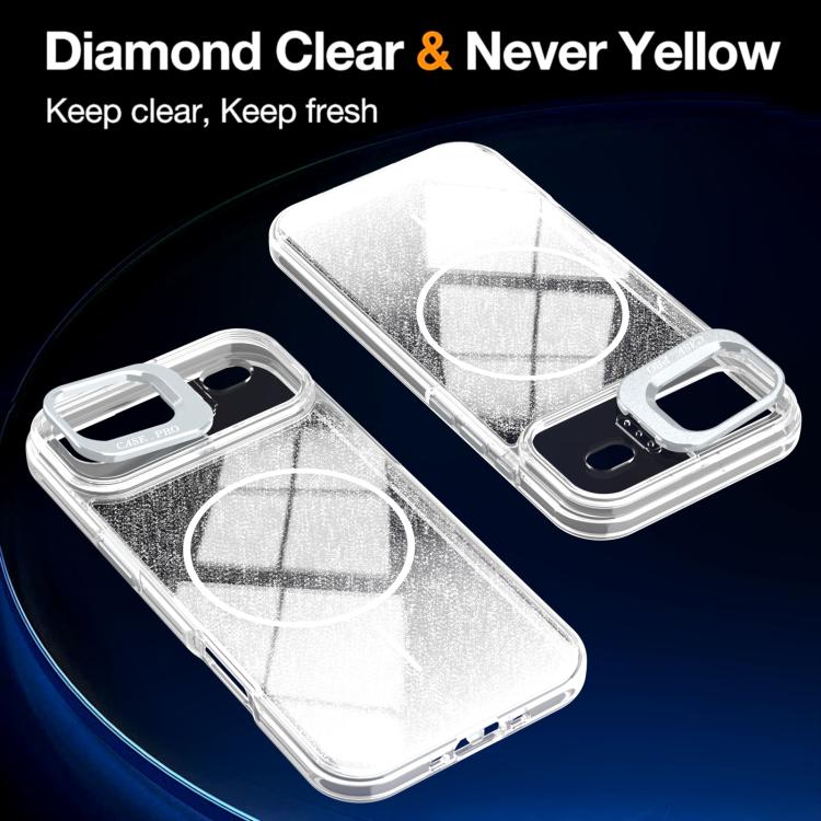 For iPhone Air Glitter Gradient Magnetic Lens Frame Holder Phone Case