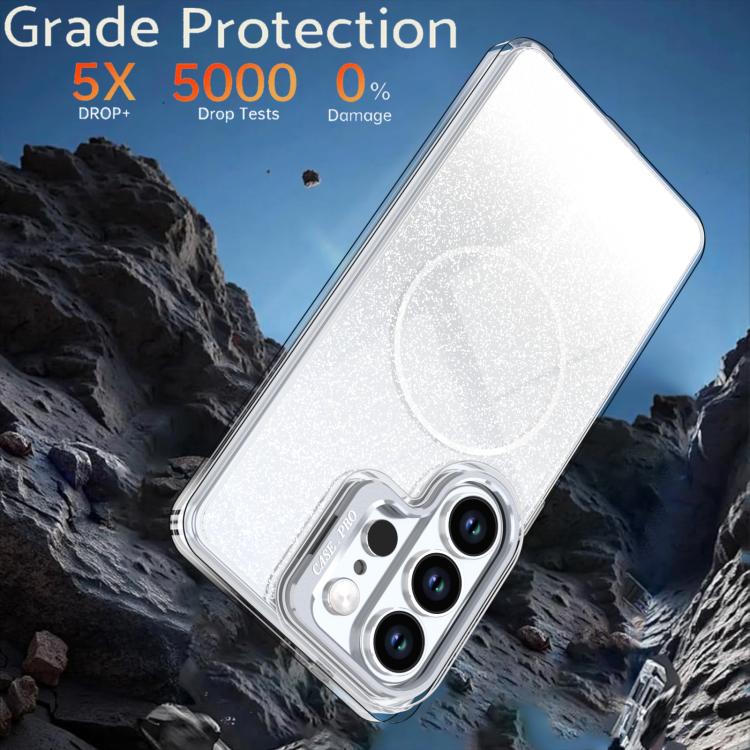 For Samsung Galaxy S24 Ultra 5G Glitter Gradient Magnetic Lens Frame Holder Phone Case