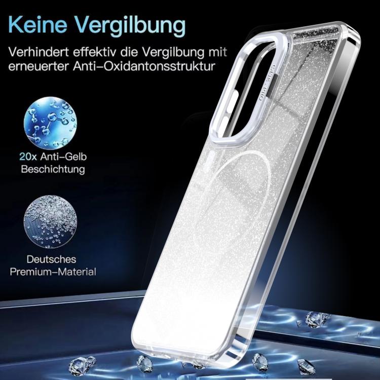 For Samsung Galaxy S24 FE 5G Glitter Gradient Magnetic Lens Frame Holder Phone Case