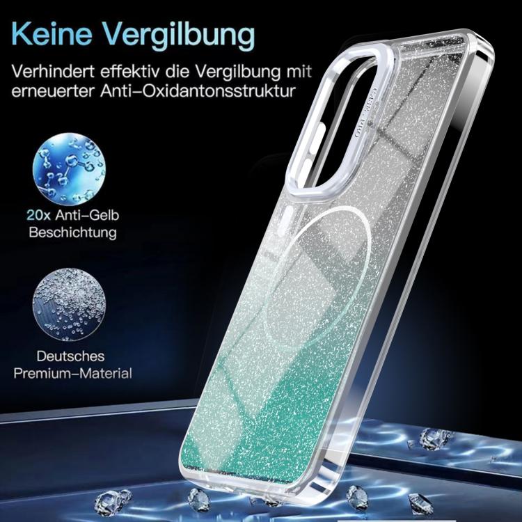 For Samsung Galaxy S24 FE 5G Glitter Gradient Magnetic Lens Frame Holder Phone Case