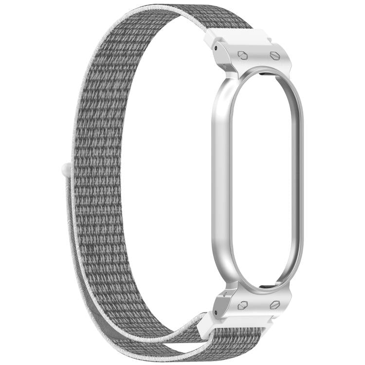 For Plaud NotePin AI xDfind Metal Frame Integrated Nylon Loop Hook and Loop Fastener Watch Band