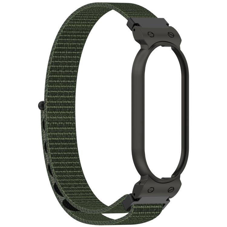For Plaud NotePin AI xDfind Metal Frame Integrated Nylon Loop Hook and Loop Fastener Watch Band