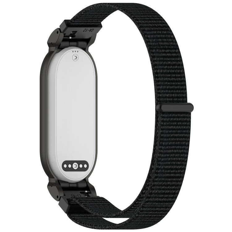 For Plaud NotePin AI xDfind Metal Frame Integrated Nylon Loop Hook and Loop Fastener Watch Band