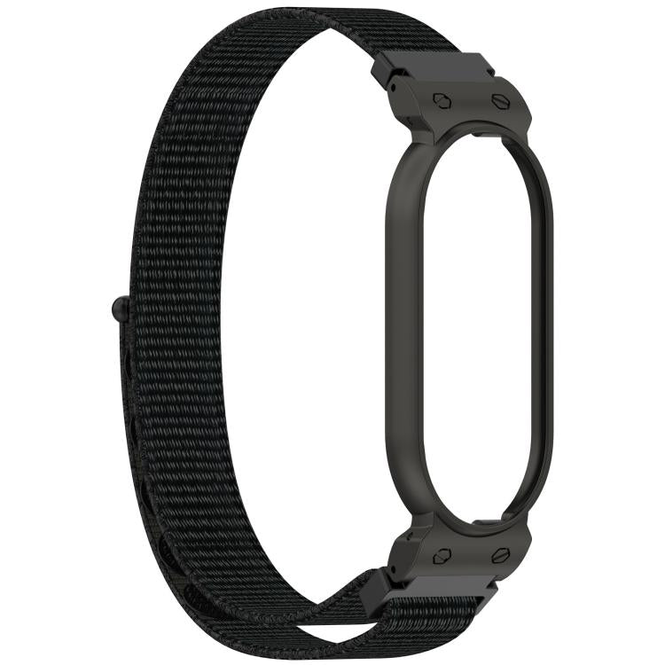 For Plaud NotePin AI xDfind Metal Frame Integrated Nylon Loop Hook and Loop Fastener Watch Band