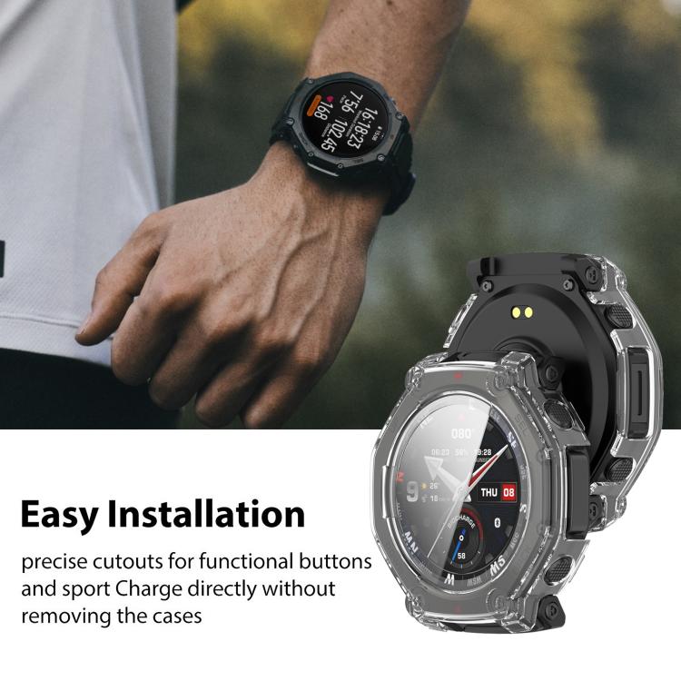 For Amazfit T-Rex 3 Pro 48mm xDfind Tempered Film Integrated PC Watch Protective Cover