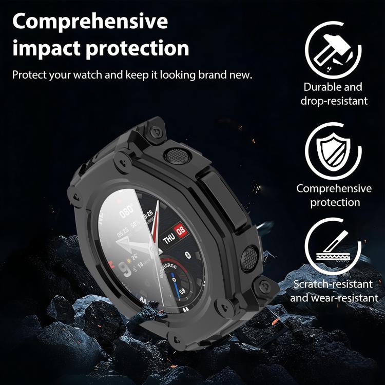 For Amazfit T-Rex 3 Pro 48mm xDfind Tempered Film Integrated PC Watch Protective Cover