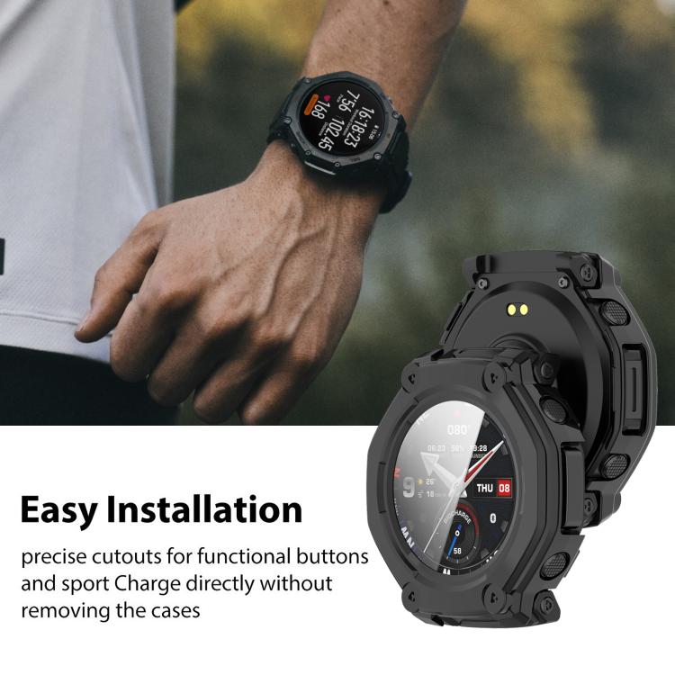 For Amazfit T-Rex 3 Pro 48mm xDfind Tempered Film Integrated PC Watch Protective Cover