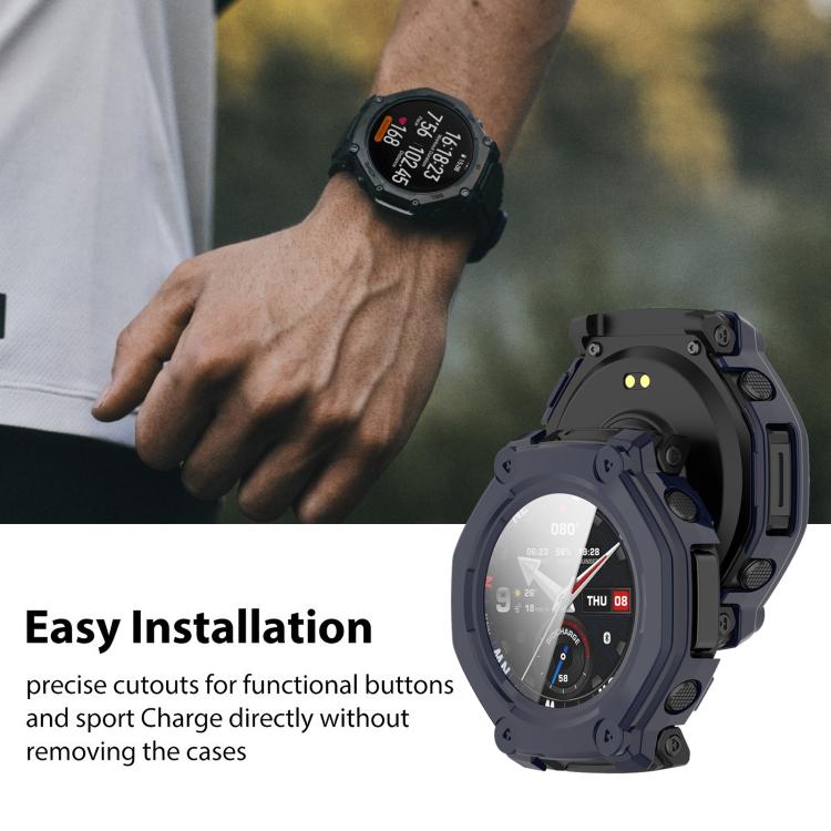 For Amazfit T-Rex 3 Pro 48mm xDfind Tempered Film Integrated PC Watch Protective Cover