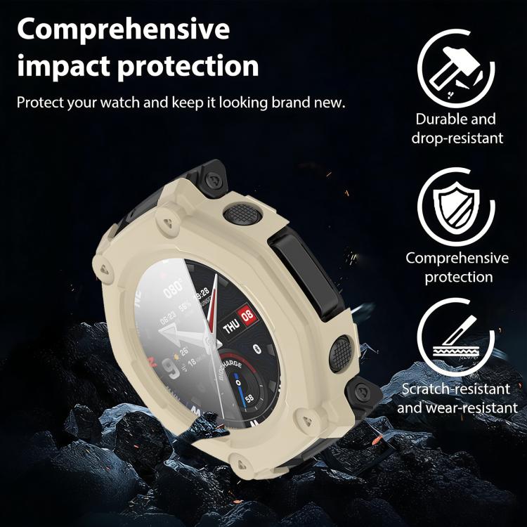 For Amazfit T-Rex 3 Pro 48mm xDfind Tempered Film Integrated PC Watch Protective Cover