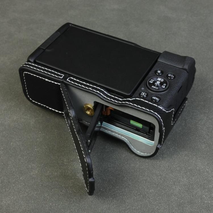 For Canon PowerShot V1 Palm Texture Vegan Leather Camera Half Case Base