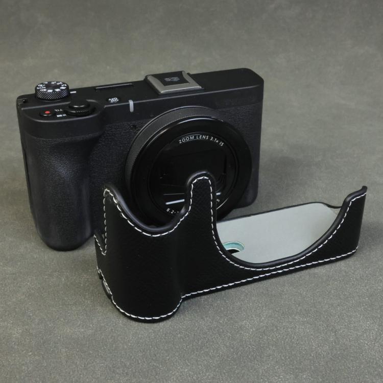 For Canon PowerShot V1 Palm Texture Vegan Leather Camera Half Case Base